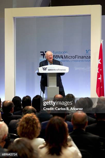 Nobel Prize in Economics Angus Deaton attends the 10th Anniversary of 'Microfinanzas BBVA' at the BBVA Bank Foundation on May 29, 2017 in Madrid,...