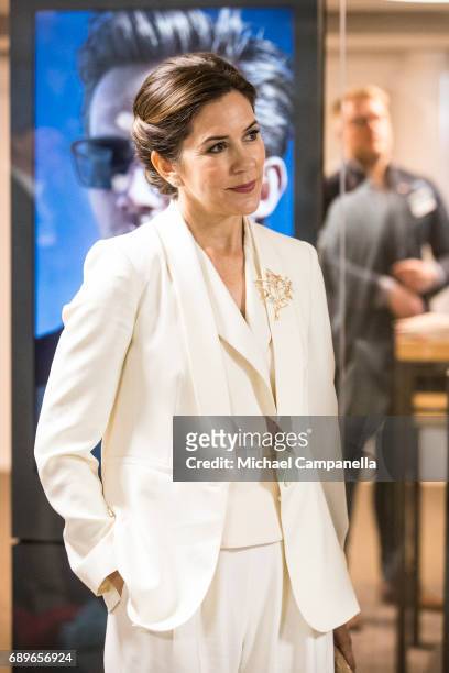 Crown Princess Mary of Denmark visiting the Designloungeon May 29, 2017 in Stockholm, Sweden.
