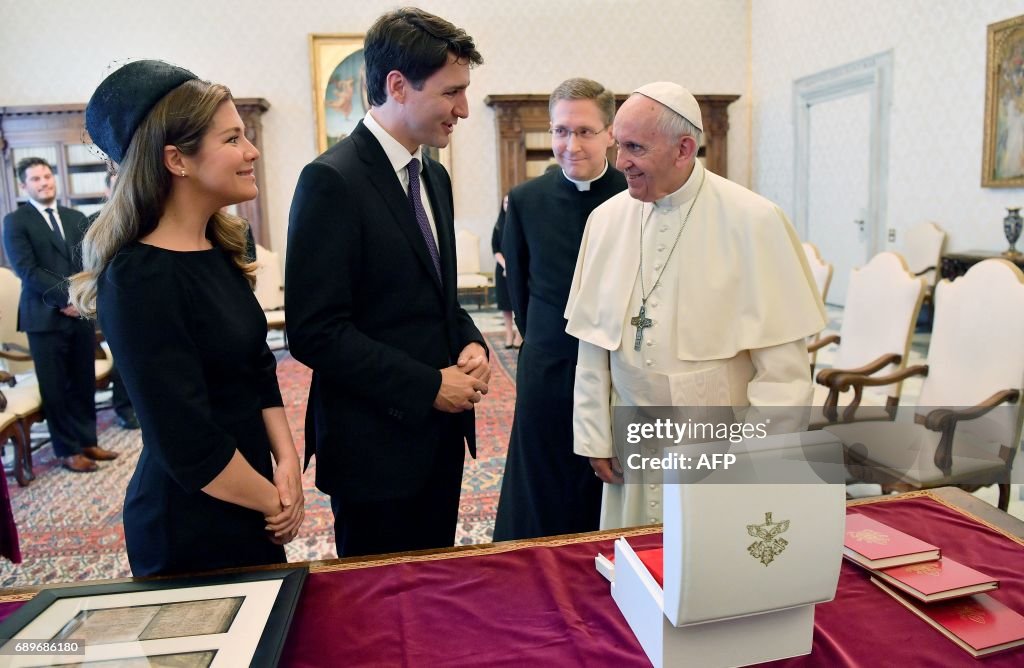 VATICAN-CANADA-POPE-TRUDEAU