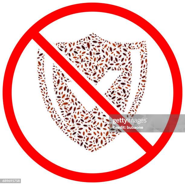 safe shield cockroach vector icon pattern - infestation stock illustrations