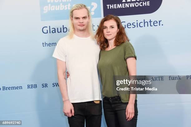 Wilson Gonzalez Ochsenknecht and Karin Hanczewski during the ARD Themenwoche 2017 'Woran glaubst Du?' at Soho House on May 29, 2017 in Berlin,...