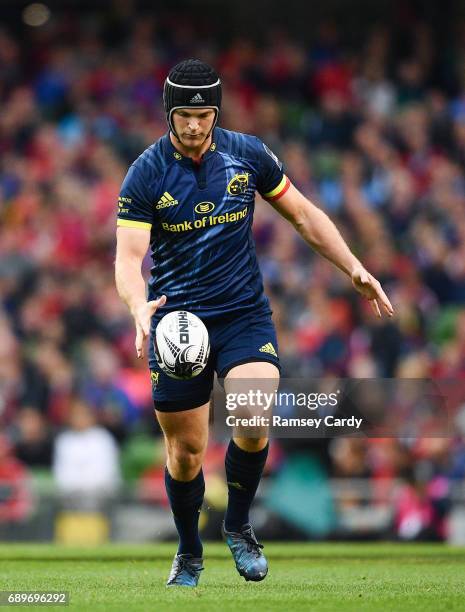 Dublin , Ireland - 27 May 2017; Tyler Bleyendaal of Munster during the Guinness PRO12 Final between Munster and Scarlets at the Aviva Stadium in...