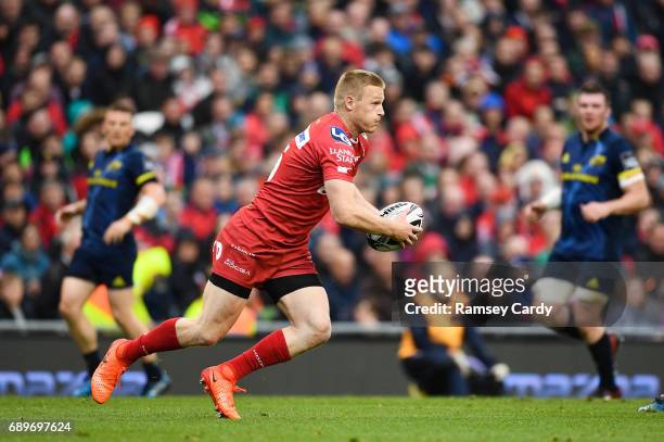 Dublin , Ireland - 27 May 2017; Johnny McNicholl of Scarlets during the Guinness PRO12 Final between Munster and Scarlets at the Aviva Stadium in...