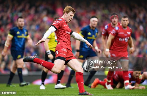 Dublin , Ireland - 27 May 2017; Rhys Patchell of Scarlets during the Guinness PRO12 Final between Munster and Scarlets at the Aviva Stadium in Dublin.