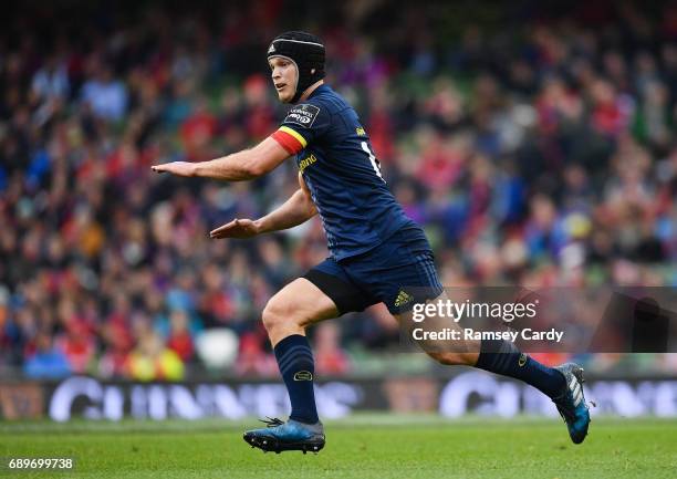 Dublin , Ireland - 27 May 2017; Tyler Bleyendaal of Munster during the Guinness PRO12 Final between Munster and Scarlets at the Aviva Stadium in...