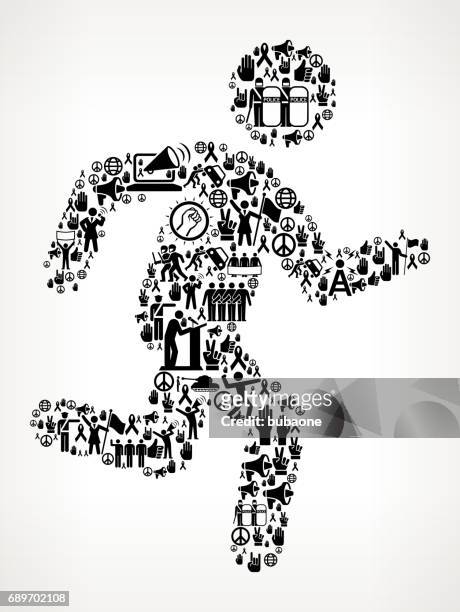 jogging  protest and civil rights vector icon background - civilperson stock illustrations