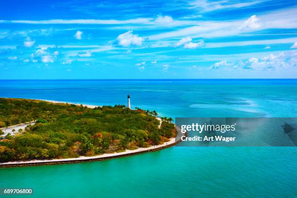 cape florida faro de key biscayne - cayo biscayne fotografías e imágenes de stock