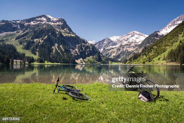 cycling in the alps - allgau stock pictures, royalty-free photos & images