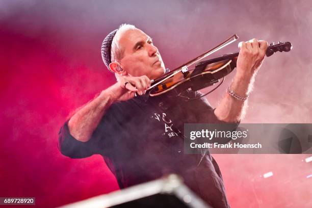 Georgi Gogow of the German band City performs live on stage during a concert at the Max-Schmeling-Halle on May 27, 2017 in Berlin, Germany.