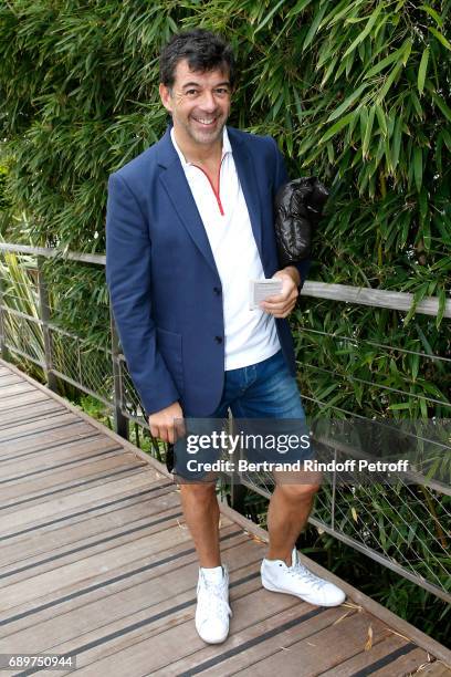 Actor and TV Host Stephane Plaza, dressed in Lacoste, attends the 2017 French Tennis Open - Day Two at Roland Garros on May 29, 2017 in Paris, France.