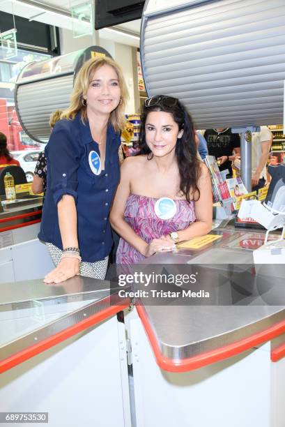 Tina Ruland, Mariella Ahrens during 'Deutschland rundet auf' Charity Event in Berlin on May 29, 2017 in Berlin, Germany.