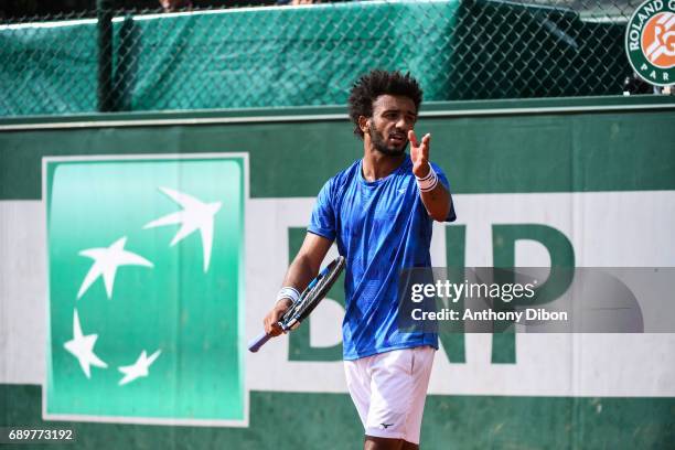 Maxime Hamou looks dejected during first round on day 2 of the French Open at Roland Garros on May 29, 2017 in Paris, France.