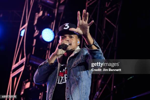 Chance the Rapper performs live on stage during the Sasquatch Festival at Gorge Amphitheatre on May 28, 2017 in George, Washington.