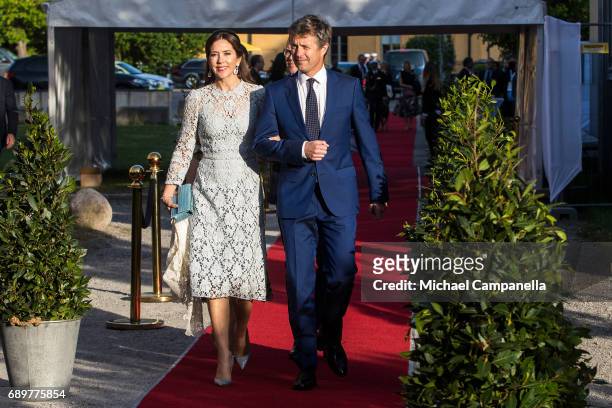 Prince Mary of Denmark and Prince Frederik of Denmark attend an official dinner at Eric Ericssonhallen on May 29, 2017 in Stockholm, Sweden.