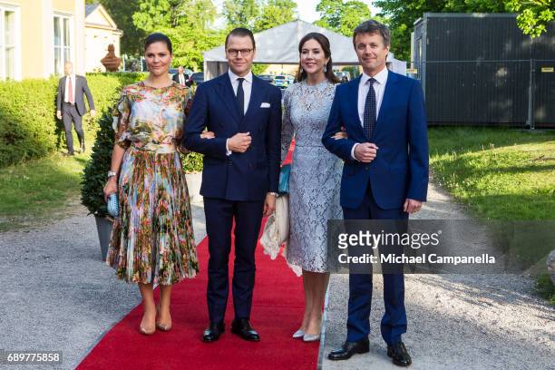 Prince Mary of Denmark, Princess Victoria of Sweden, Prince Frederik of Denmark, and Prince Daniel of Sweden attend an official dinner at Eric...