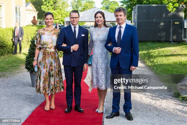 Prince Mary of Denmark, Princess Victoria of Sweden, Prince Frederik of Denmark, and Prince Daniel of Sweden attend an official dinner at Eric...