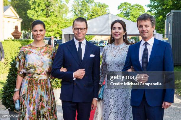 Prince Mary of Denmark, Princess Victoria of Sweden, Prince Frederik of Denmark, and Prince Daniel of Sweden attend an official dinner at Eric...