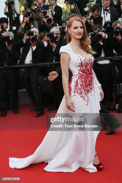 Jessica Chastain attends the Closing Ceremony during the 70th annual Cannes Film Festival at Palais des Festivals on May 28, 2017 in Cannes, France.