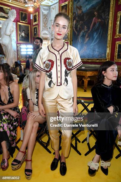 Grace Johnson attends the Gucci Cruise 2018 fashion show at Palazzo Pitti on May 29, 2017 in Florence, Italy.