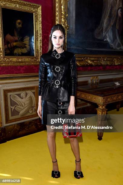 Laura Love attends the Gucci Cruise 2018 fashion show at Palazzo Pitti on May 29, 2017 in Florence, Italy.