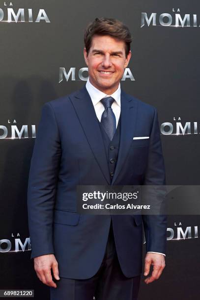 Actor Tom Cruise attends 'The Mummy' premiere at the Callao cinema on May 29, 2017 in Madrid, Spain.