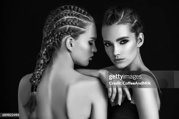 portrait of a fresh and lovely women - braids stock pictures, royalty-free photos & images