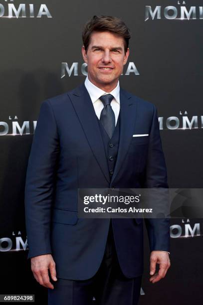 Actor Tom Cruise attends 'The Mummy' premiere at the Callao cinema on May 29, 2017 in Madrid, Spain.