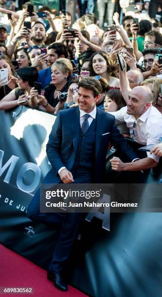 Tom Cruise attends 'The Mummy' premiere at Callao Cinema on May 29, 2017 in Madrid, Spain.