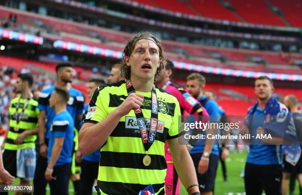 Michael Hefele of Huddersfield Town during the Sky Bet Championship Play Off Final match between Reading and Huddersfield Town at Wembley Stadium on...