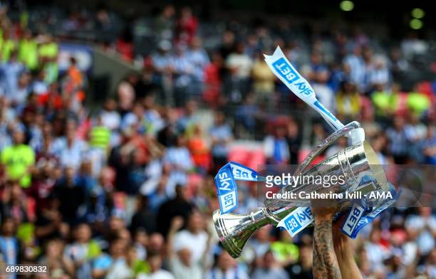 General view of the Sky Bet Championship playoffs trophy after the Sky Bet Championship Play Off Final match between Reading and Huddersfield Town at...