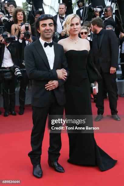 Actress Diane Kruger and director Fatih Akin of the 'In The Fade ' attend the Closing Ceremony during the 70th annual Cannes Film Festival at Palais...