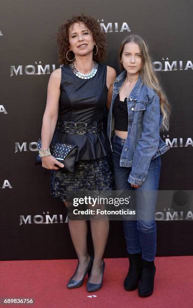Vicky Larraz and guest attend 'The Mummy' premiere at Callao cinema on May 29, 2017 in Madrid, Spain.