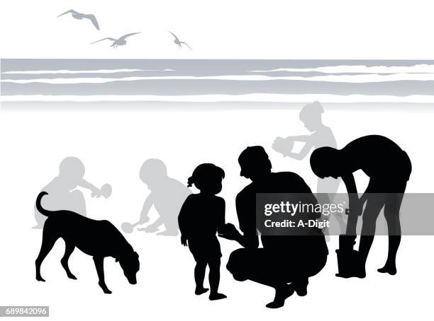 seaside play - summer boa stock illustrations