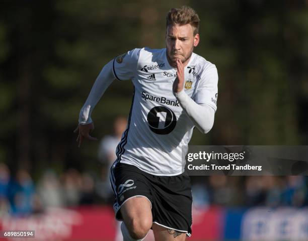 Nicklas Bendtner of Rosenborg during Second Round Norwegian Cup between Tynset IL v Rosenborg at Nytromoen on May 24, 2017 at Nytromoen in Tynset,...