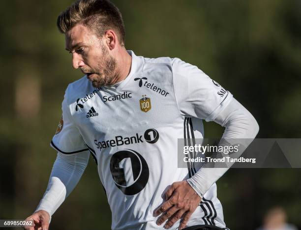 Nicklas Bendtner of Rosenborg during Second Round Norwegian Cup between Tynset IL v Rosenborg at Nytromoen on May 24, 2017 at Nytromoen in Tynset,...