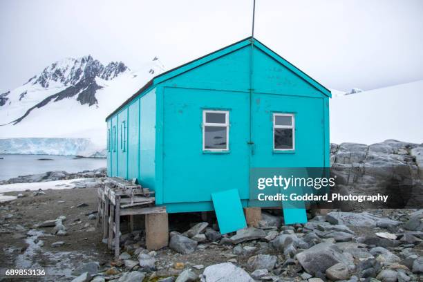 antarctica: damoy punt - eilandengroep palmer stockfoto's en -beelden