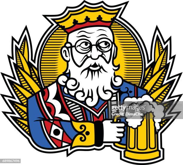 king with beer - king royal person stock illustrations