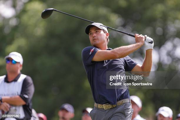 Kevin Kisner hits his tee shot on during the final round of the PGA Dean & Deluca Invitational on May 28, 2017 at Colonial Country Club in Fort...