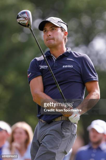 Kevin Kisner hits his tee shot on during the final round of the PGA Dean & Deluca Invitational on May 28, 2017 at Colonial Country Club in Fort...