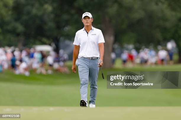 Danny Lee walks up to the 18th green during the final round of the PGA Dean & Deluca Invitational on May 28, 2017 at Colonial Country Club in Fort...