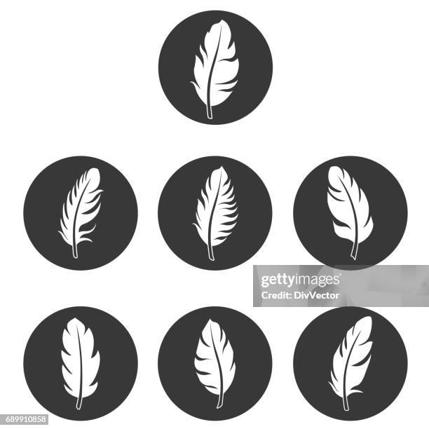 feather icons - feather quill stock illustrations