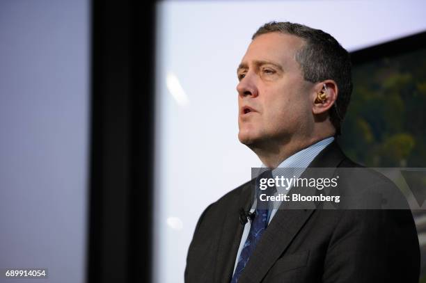 James Bullard, president and chief executive officer at the Federal Reserve Bank of St. Louis, speaks during a Bloomberg Television interview in...