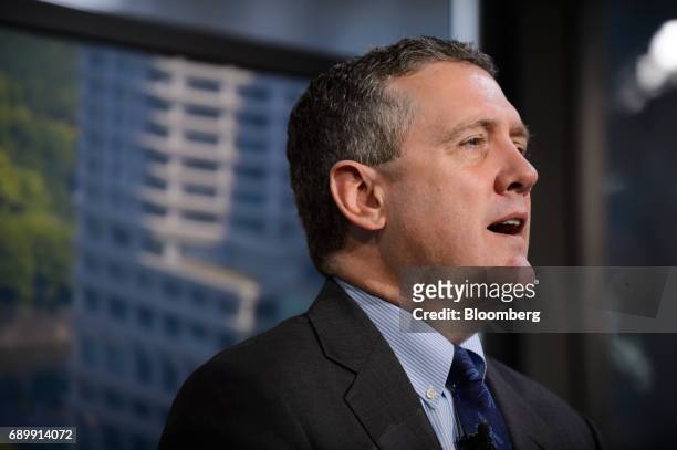 James Bullard, president and chief executive officer at the Federal Reserve Bank of St. Louis, speaks during a Bloomberg Television interview in...