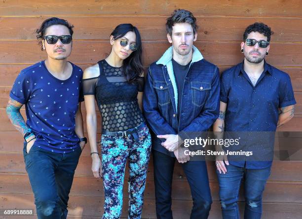Anthony Improgo, Michelle Ashley, Ryan Daly and Randy Schulte of Parade of Lights attend Day 3 of BottleRock Napa Valley 2017 on May 28, 2017 in...