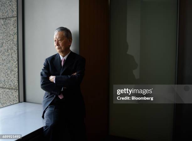 Nobuyuki Idei, founder and chief executive officer of Quantum Leaps Corp. And former president of Sony Corp., poses for a photograph in Tokyo, Japan,...