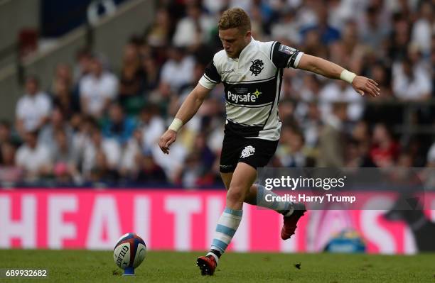 Ian Madigan of Barbarians during the Old Mutual Wealth Cup match between England Rugby and the Barbarians at Twickenham Stadium on May 28, 2017 in...