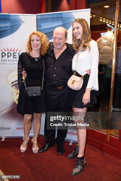 Ralph Siegel and Laura Kaefer, daugther Alana Siegel during the Ralph Siegel musical 'Zeppelin' performance in Berlin at Wintergarten on May 29, 2017...