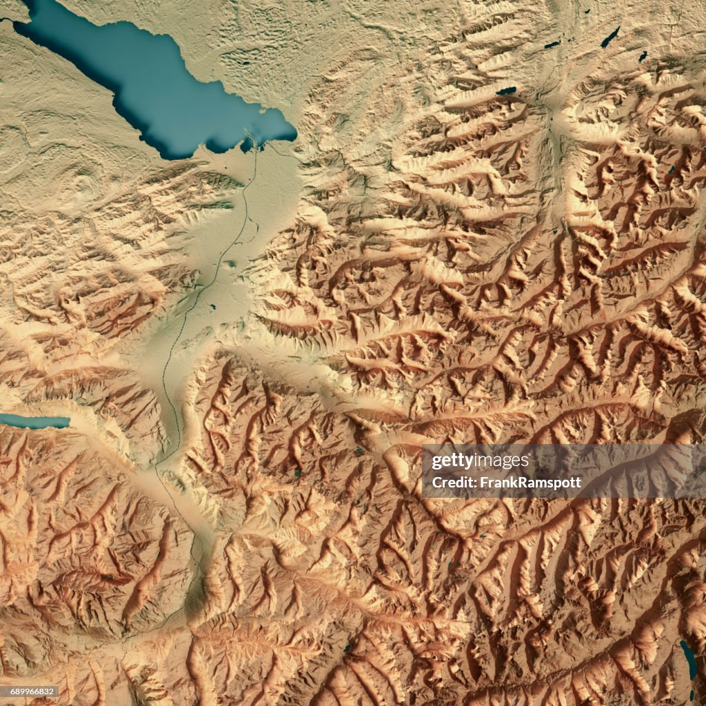 De deelstaat Vorarlberg Oostenrijk 3D Render topografische kaart