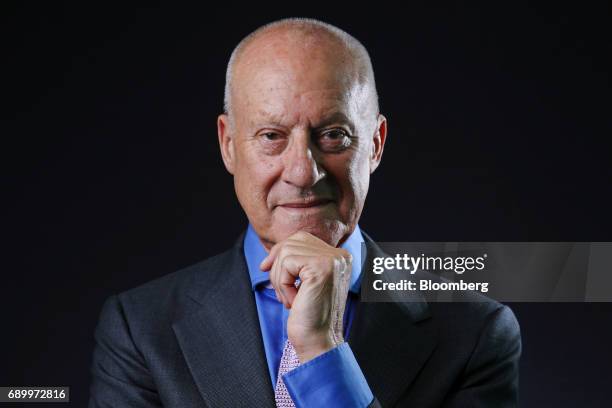 Norman Foster, founder and Chairman of Foster + Partners Ltd., poses for a photograph following a Bloomberg Television interview in London, U.K., on...