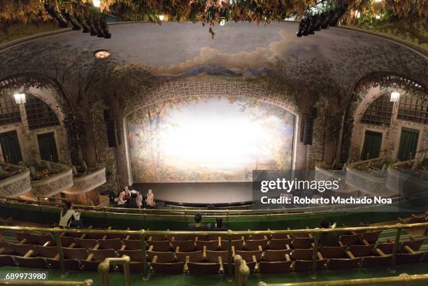 Winter Garden Theatre: stage, seat arrangement and other indoor architectural detail. The famous place is the upper of two stacked Edwardian theaters.